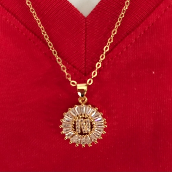 18k Yellow Gold Plated Filled CZ Diamond Necklaces - Picture 4 of 7